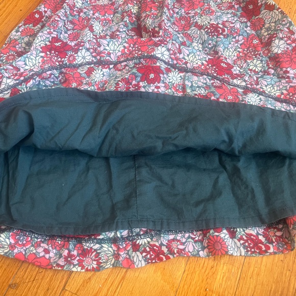 Tea Collection size 7 Years Blue Pink Floral Short Sleeve Lined Cotton Dress - Picture 6 of 6